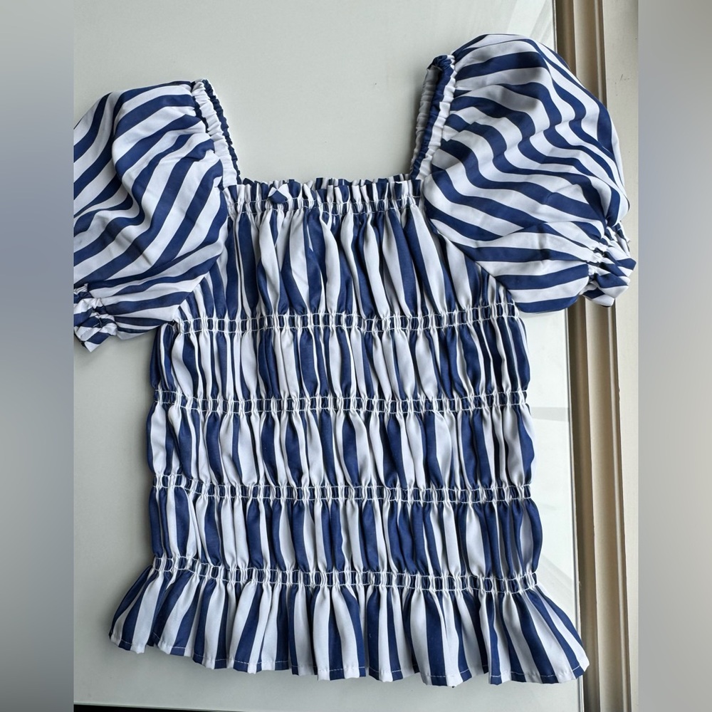 Habitual Girls Striped Puff Sleeve Top